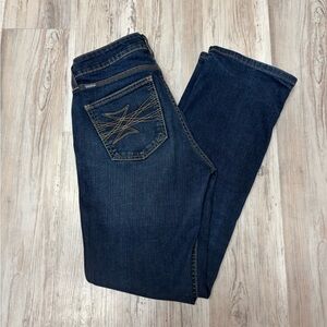 Cinch Women's Mid rise Boot Cut Jeans in Dark Blue